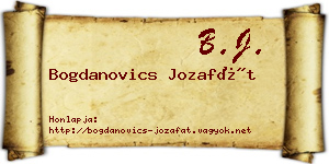 Bogdanovics Jozafát névjegykártya